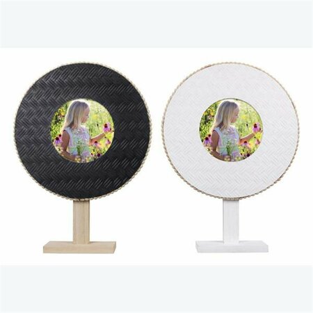 YOUNGS 5 x 5 in. Wood & MDF Round Picture Frame on Pedestal, 2 Assorted Color 12404